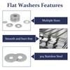 ZQZ 290Pcs Flat Washers, 304 Stainless Steel Fender Washers Assortment,