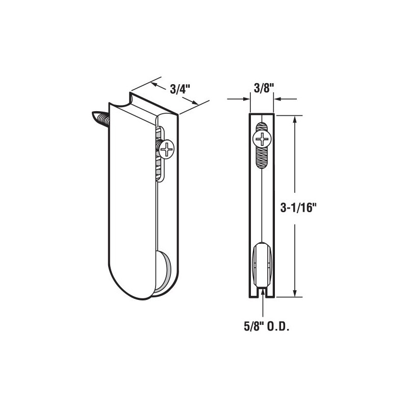 Prime-Line B 668 Screen Door Roller Assembly, 5/8 In. Diameter