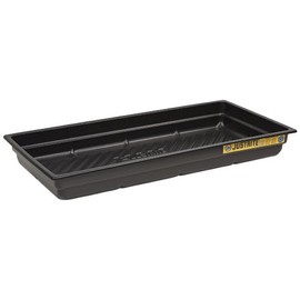 Justrite 28717 EcoPolyBlend Polyethylene Spill Tray, 47-1/2" Width x 5-1/2" Height x 23" Depth, Black