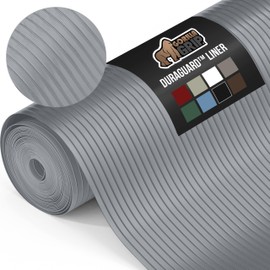 Gorilla Grip DuraGuard Shelf Liner, 20x20 Non-Adhesive Cabinet Liners for Kitchen Drawers, Shelves, Refrigerator, Pantry Storage, Bathroom Closet, Durable Waterproof BPA Free Ribbed Plastic, Gray