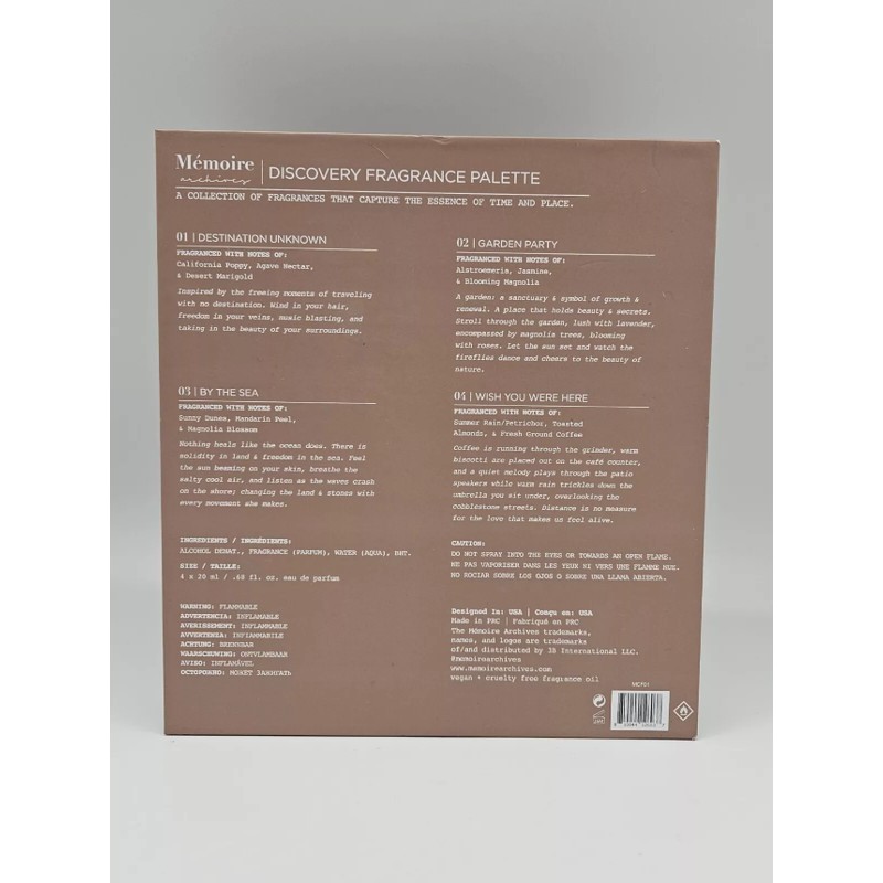 4 Pack Memoire Archives Discovery Fragrance 0.68 oz Each x