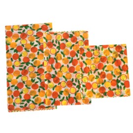 MAGICLULU 3pcs Beeswax Food Wraps Set Organic Cotton Sandwich Wrap Cloths for Food Packing Reusable Beeswax for Lemon Bread Avocado Cheese Storage Kitchen