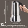 12 Cup 600ml Moka Pot Stainless Steel Espresso Coffee Maker