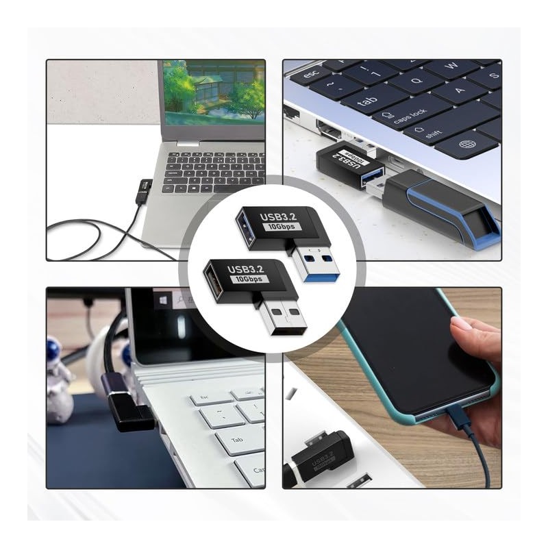 4 x USB Angled Connector 90 Degree USB 3.2 Angle