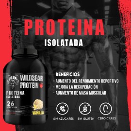 Proteína Whey Isolate Hidrolizada 1kg Wild Bear 26servicios                                                                                           