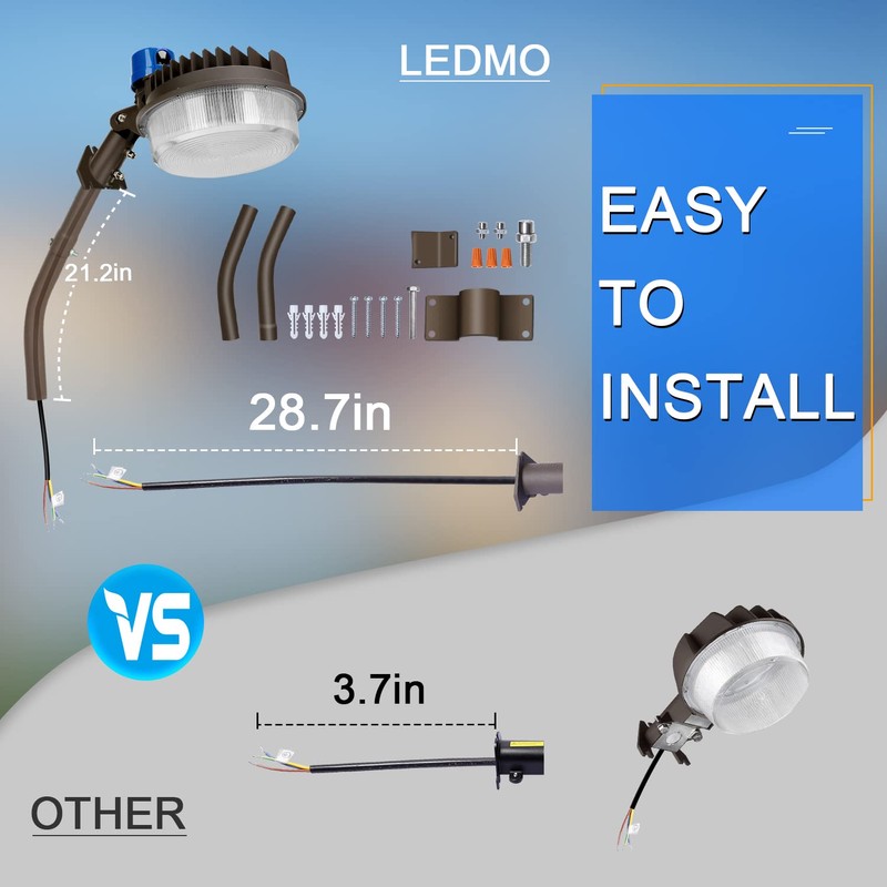 ledmo 120W LED Barn Light Dusk to Dawn Adjustable Angle