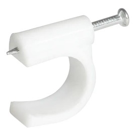 Grapa Para Cable Coaxial 5mm Blanco 20 Pzs Surtek Grac5 vc                                                                                            