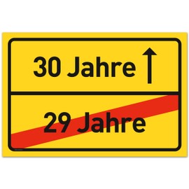 30th Birthday Sign for Women and Men - Decorative Gifts Sign for 30th Birthday - 30 x 20 cm Plastic (Place Sign)