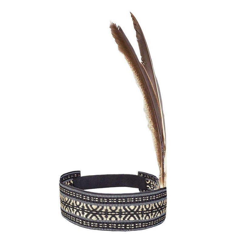 Boland Boland 44092 - Stirnband Indianerin Weise Frau, beige-schwarz, dehnbar,