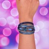 FANCY SHINY Double Wrap Leather Bracelets Boho Cuff Bracelets Crystal