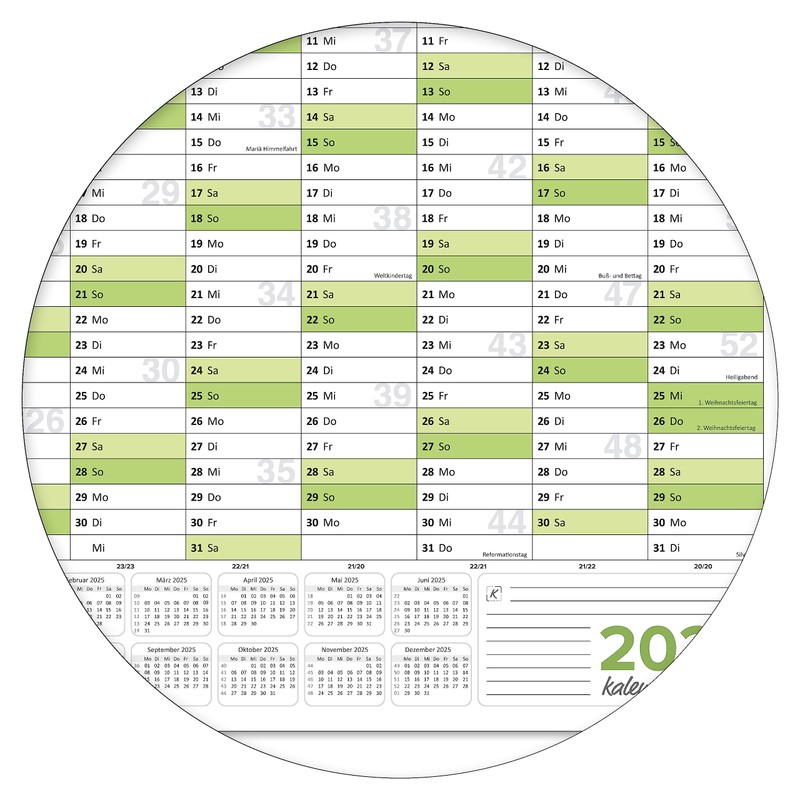 Kalenderoutlet DIN A1 Wipe-Clean Wall Calendar 2026 Rolled 84.0 x