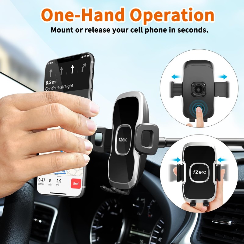 1Zero Solid Car Truck Phone Mount Holder with 14-Inch Gooseneck