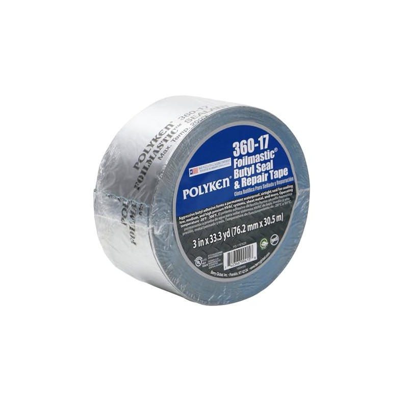 Nashua 360-17/SI3100 Polyken 360-17 Heavy Duty Foil/Butyl Rubber Tape, 17