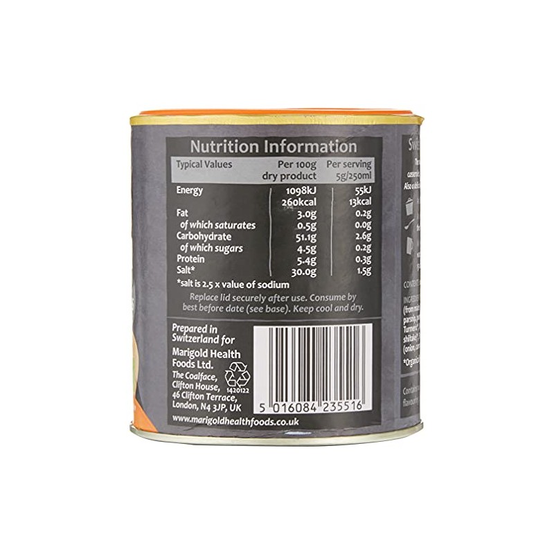 Marigold Org Veg Bouillon Powder R Salt 140g