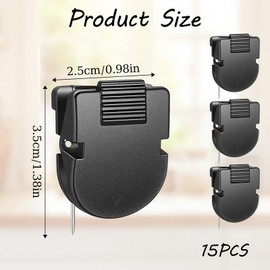 Xelsluthe 15 PCS Cubicle Clips for Fabric Walls, Cubicle Pins, Panel Wall Hooks CubicleWall Clips for Picture Note Memo Hanging Documents (Black)