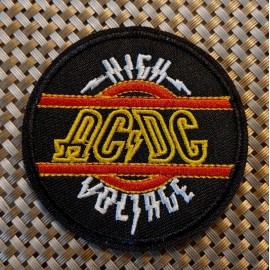 Unbranded AC/DC ACDC (band) Round High Voltage Embroidered Patch Iron-On Sew-On US ship
