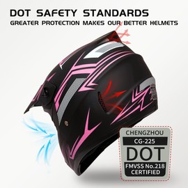 XINGSILUC Youth Kids Motocross Helmet DOT Approved - Full Face Dirt Bike Helmet Set with Goggles, Gloves & Mask - ATV Off-Road Motorcycle Helmets for Boys & Girls (Pink, Medium)