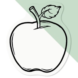 Azeeda 4 x Klein 50mm 'Apfel mit Blatt' Permanente Transparente Aufkleber für Fenster/Autos/Wände/Skateboards etc (DC00130648)