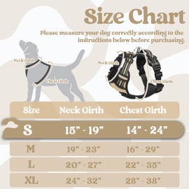 rabbitgoo Dog Harness Small Sized, No Pull Pet Harness with 3 Buckles, Adjustable Soft Padded Dog Vest with Instant Control Handle, Easy Walking Reflective Pet Vest for Small Dogs, Beige, S