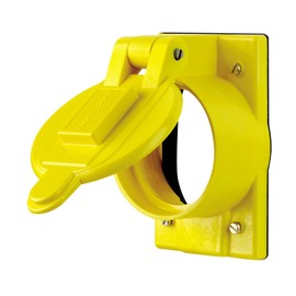 Leviton Weatherproof Receptacle Cover with Lift Lid, For 50A Corrosion Resistant Devices, 7788-CR, Yellow