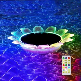 Solar Sunflower Pool Floating Light Diving Led Remote Control IP67 for Pool, Garden, Weeding Decor，Party