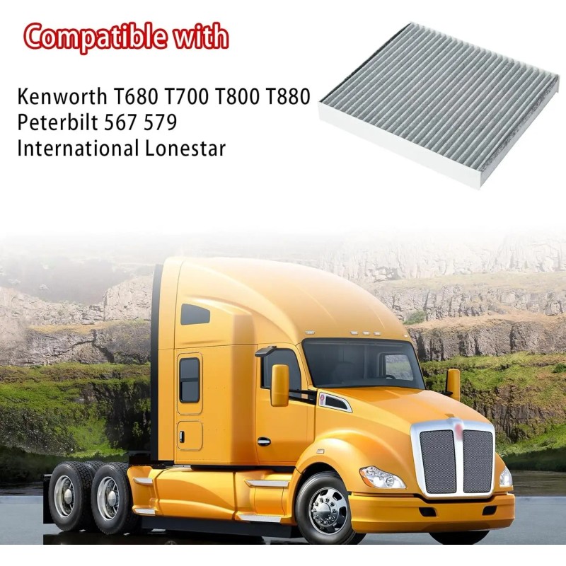 X1987001 Cabin Air Filter with Activated Carbon for Kenworth Peterbilt