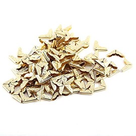 Protectores de esquinas de libros, 100 piezas de álbumes de libros de metal amarillo retro Menús Carpeta de portátiles Protectores de esquinas de archivos de carpetas