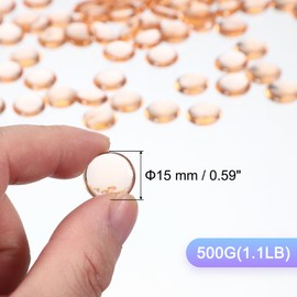 PATIKIL 1,1LB Flache Glasmurmeln, 15mm (0,59") Mini Acrylsteine für Vasenfüller, Glasperlen, Aquarium Tischstreuung, Heimdekoration DIY Basteln, Braun