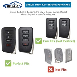 EKALA for Lexus Key Fob Cover Soft TPU Full Protection Smart Car Key Protector with Leather Keychain Lanyard Fit for Lexus RX is ES GS LS NX RS GX LX RC LC 2 3 4 Buttons Smart Key Fob Case(P-LXS)