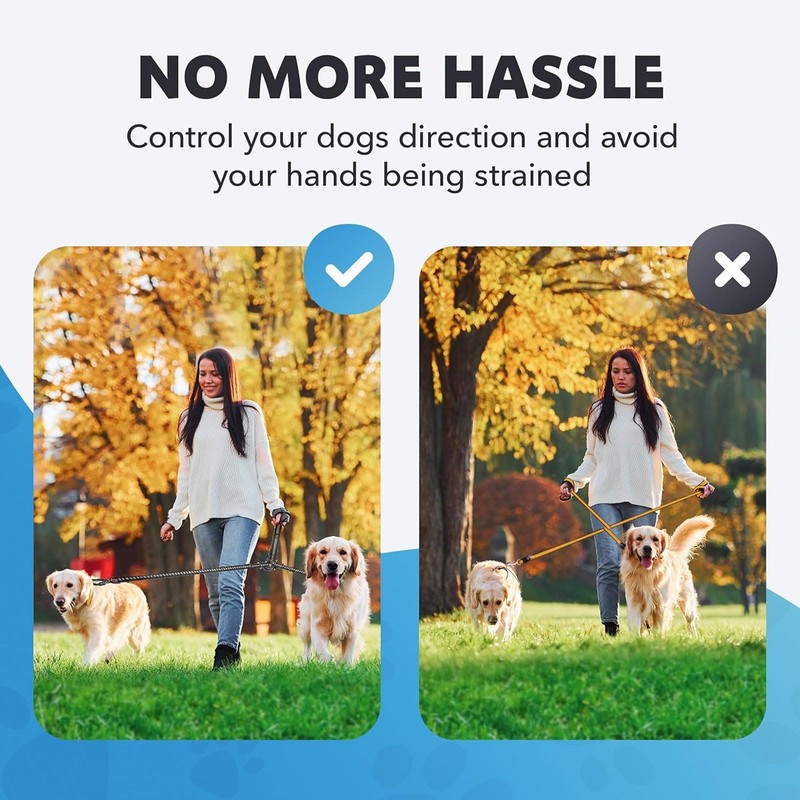 Fjquamitix Two Point Control Dog Leash, Reflective Stitching & Soft