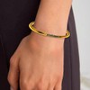 CAIYUNELEX 18K Gold Plated Minimalism Cuff Bangle Bracelets for Women