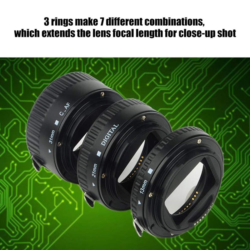 Metal Auto Focusing Macro Extension Lens Adapter Tube Rings Set