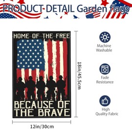 Patriotic 4th of July Stars Garden Flag,12 x 18 Inch Double Sided Memorial Day Stripes Design Burlap Farmhouse Outdoor Yard Flag Decoration