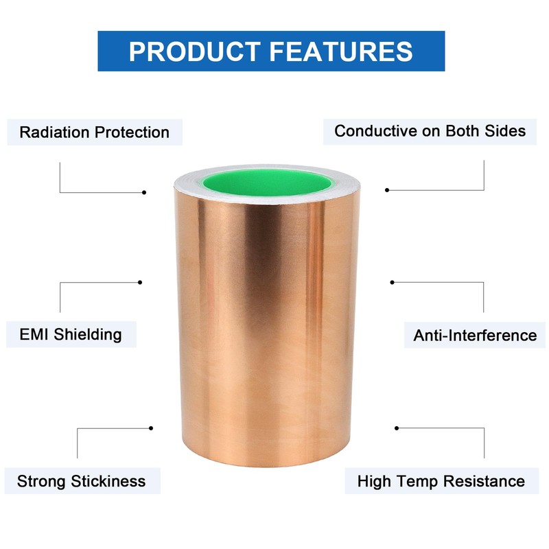 BOMEI PACK Copper Tape 6inch x 66ft with Conductive Adhesive