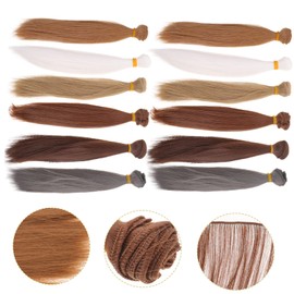 COHEALI 12pcs Heat Resistant Doll Wigs Cute Simulation Hair Extensions for Doll Styling Realistic High Temperature Wigs for DIY
