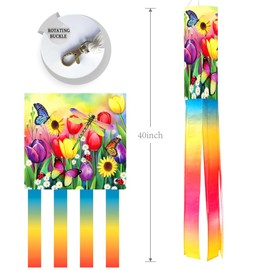 Windsocks Outdoor Heavy Duty Tulip, 40 Inch Seasonal Farmhouse Yard Garden Outside Decoration