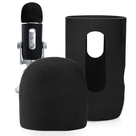 YOUSHARES Microphone Windscreen Foam– Mic Cover Pop Filter Windshield &Protector for Blue Yeti, Yeti Pro Condenser Microphones (Black)