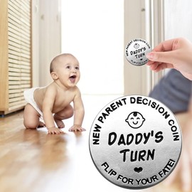 DAJING Funny Decision Coin for New Parents, Baby Girl Gift, Baby Boy Gifts, New Baby Gifts , Stainless Steel