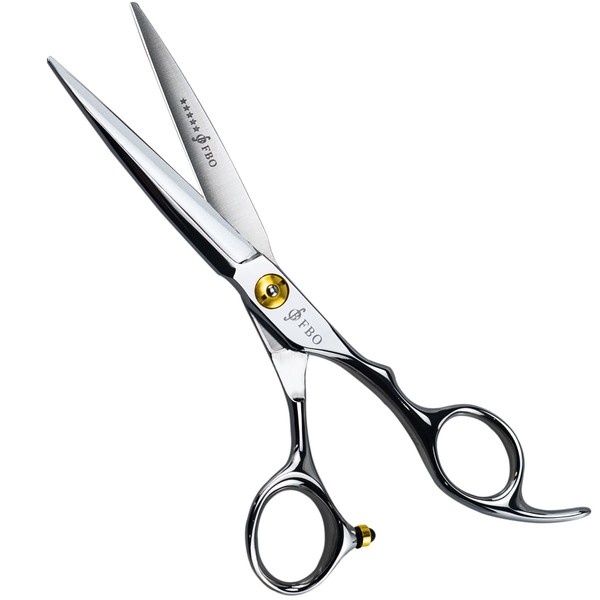 FBO Pro Hair Scissors 6″,Extremely Ultra Sharp Blades,JP440C Steel Cryogenic Treatment Process,Durable,Smooth Motion Fine Cut,Hair Cutting Barber Shears Kit,for Men Women Salon Hairdressing