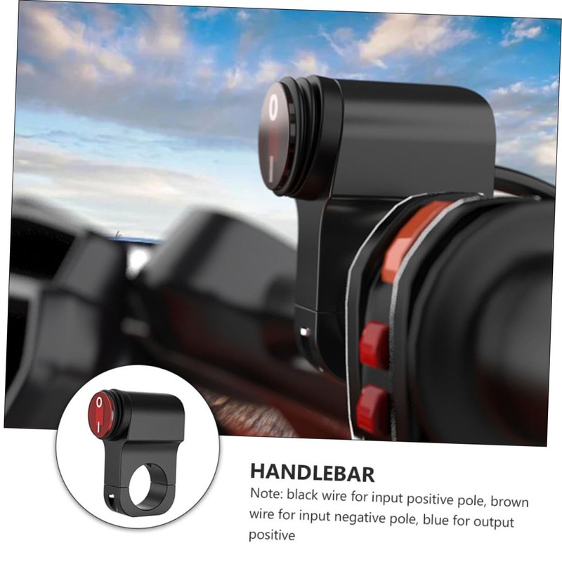 Ciieeo Motorbike Headlight Switch Aluminum Alloy Handlebar Emergency Light Control