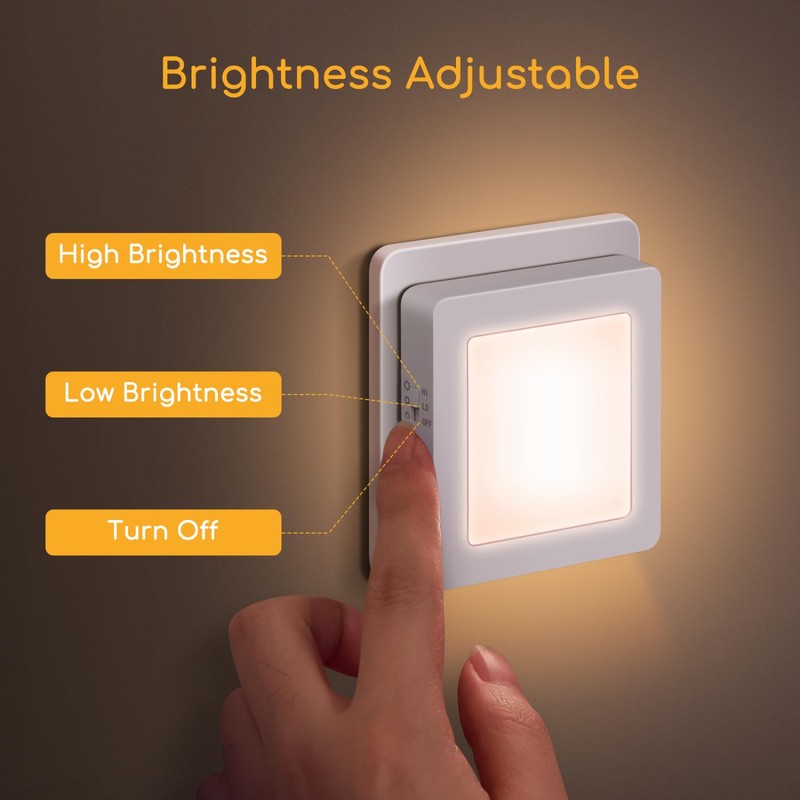 Aigostar Pack of 2 Night Light Socket with Twilight Sensor,