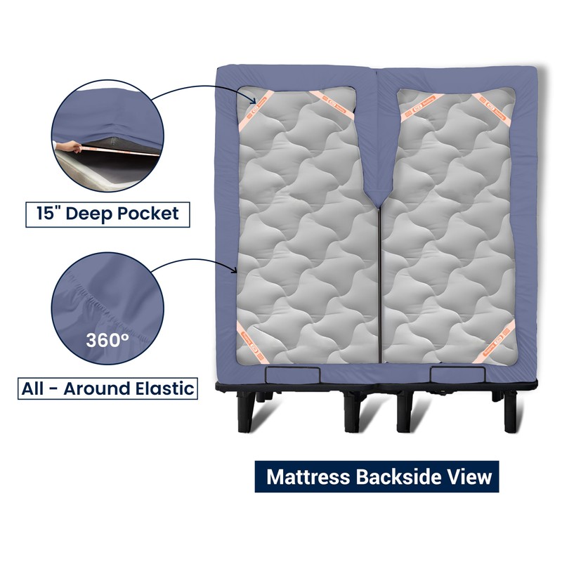 SGI bedding 34" King Split Top Flex Head Sheet Set