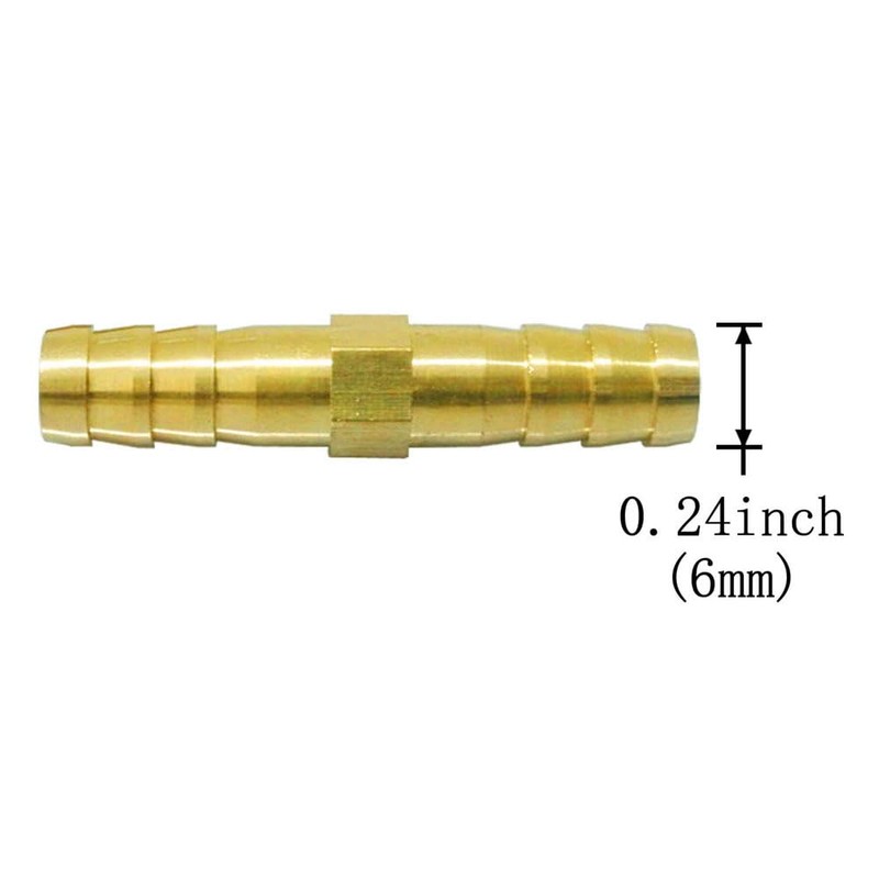 Da by 3 pcs 1/4"(6mm) Brass Barb Splicer Mender Hose