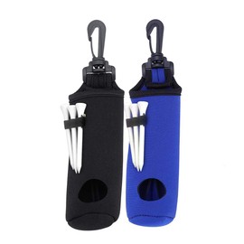 Enhong Golf Ball Pouch, Golf Ball Case, Set of 3 Tees, 2 Colors, Lightweight with Hooks, 3 Colors, Fashion Colors(Black, Blue)