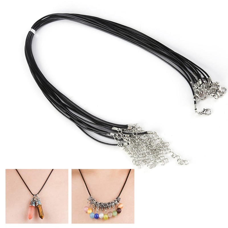 10pcs Leather Cord Chain, Wax Rope Waxed Necklace Cord with