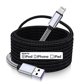 Cabepow 15 FT Extra Long iPhone Charger Cord,[Apple MFi Certified] Long Apple Lightning Cable 5M,2.4A Nylon Braided iPhone Fast Charging Cord for iPhone 14/14pro/13/12/11/11Pro/X/XS/XR/XS Max/8/7