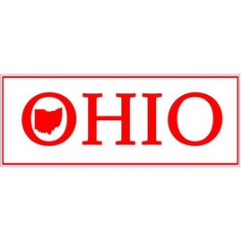 U.S. Custom Stickers Ohio Bumper Sticker with State 9 Inch