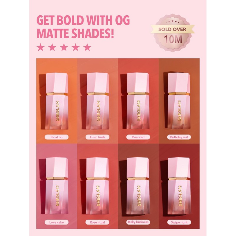 SHEGLAM Color Bloom Liquid Blush Makeup for Cheeks Matte Finish