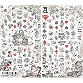 New Arrival Nail Pro Nail Sticker Alice in Wonderland Monochrome Art Material