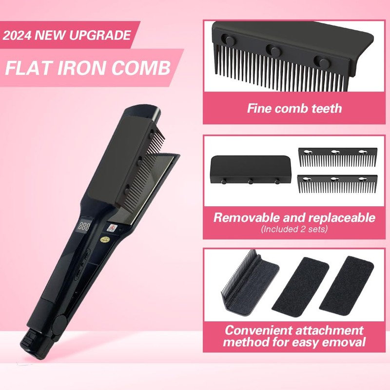 LaughYee Flat Iron Comb Attachment, 3.94 x 2.05 inches, Plastic,